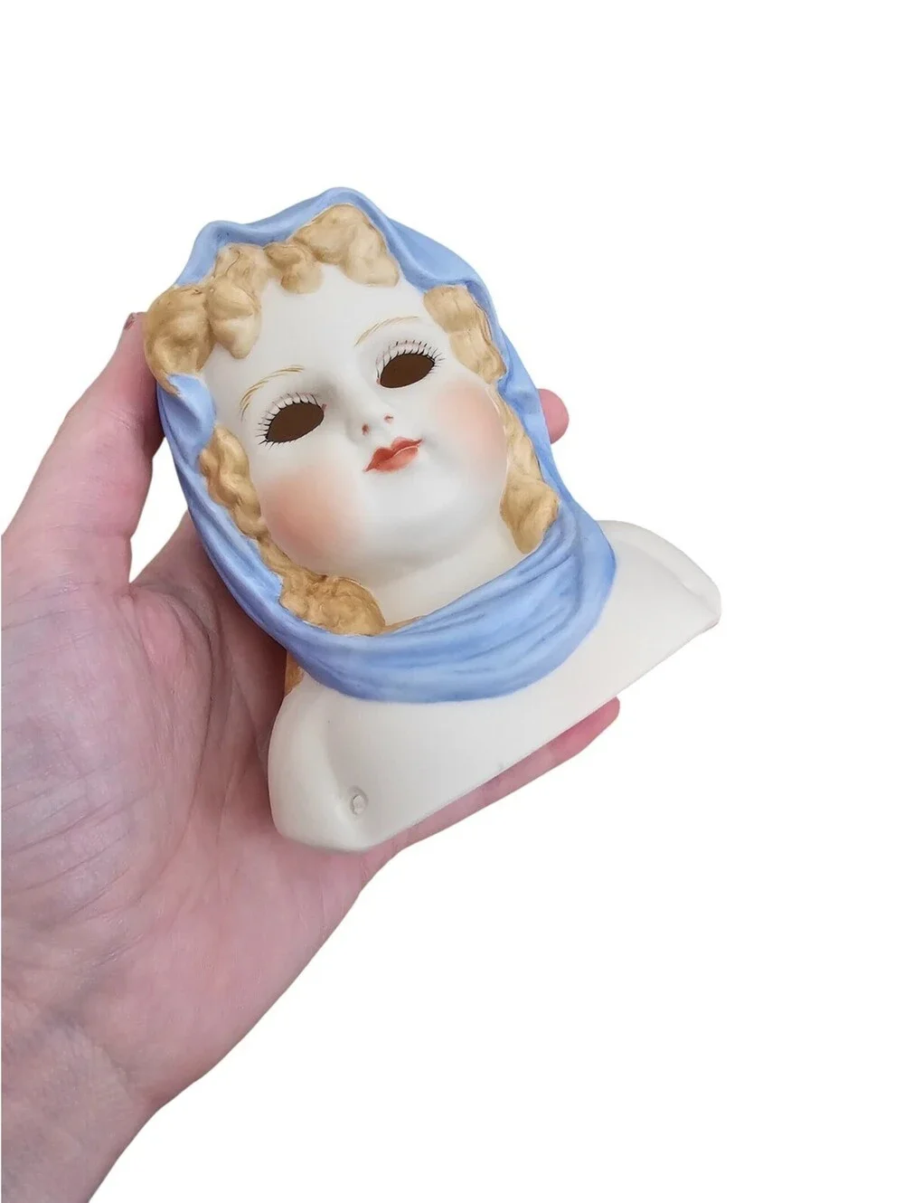 Vintage Hand Painted Bisque Doll Bust Head Emma antique Reproduction